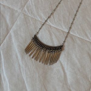 Silver metal fringe necklace